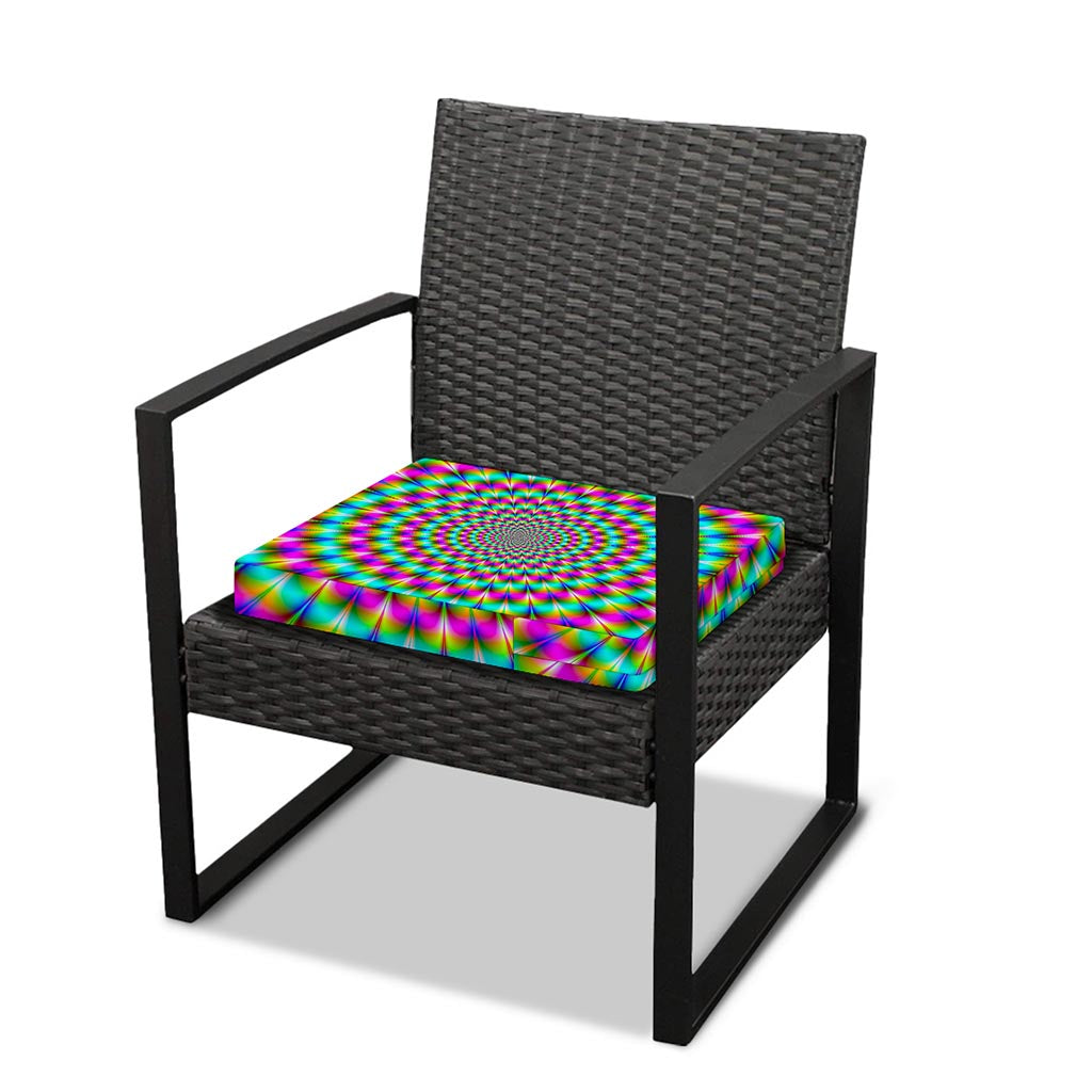 Psychedelic Rave Optical Illusion Outdoor Seat Cushion Cover