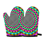 Psychedelic Rave Optical Illusion Oven Mitts