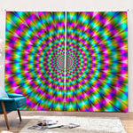 Psychedelic Rave Optical Illusion Pencil Pleat Curtains