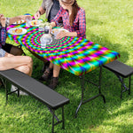 Psychedelic Rave Optical Illusion Picnic Table Cover