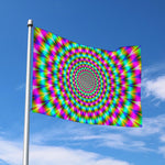 Psychedelic Rave Optical Illusion Polyester Flag