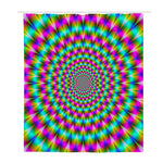 Psychedelic Rave Optical Illusion Polyester Shower Curtain