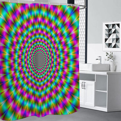 Psychedelic Rave Optical Illusion Premium Shower Curtain