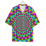 Psychedelic Rave Optical Illusion Rayon Hawaiian Shirt