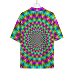 Psychedelic Rave Optical Illusion Rayon Hawaiian Shirt