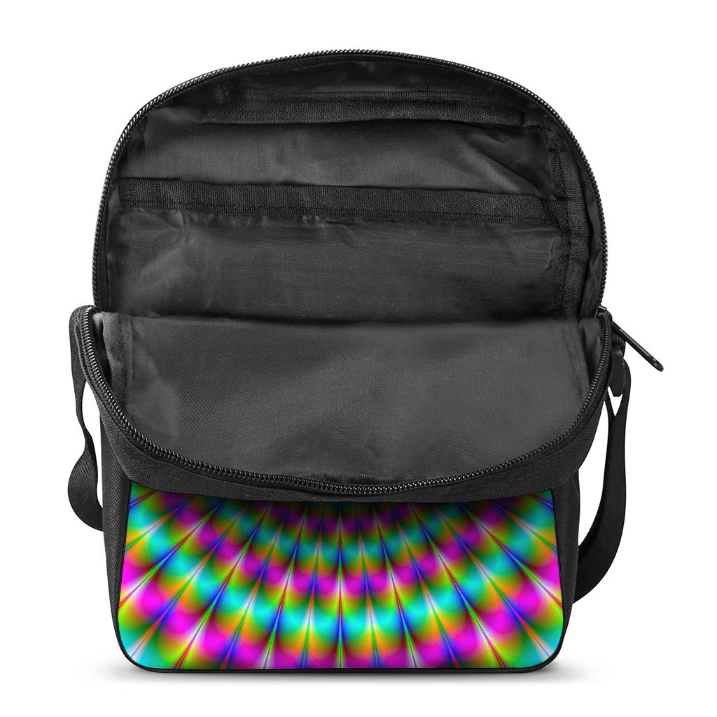 Psychedelic Rave Optical Illusion Rectangular Crossbody Bag