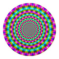 Psychedelic Rave Optical Illusion Round Blanket