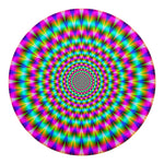 Psychedelic Rave Optical Illusion Round Blanket