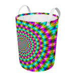 Psychedelic Rave Optical Illusion Round Laundry Basket