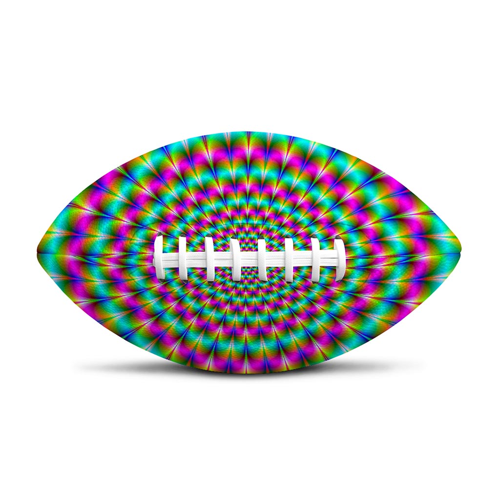 Psychedelic Rave Optical Illusion Rugby Ball