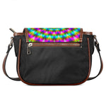 Psychedelic Rave Optical Illusion Saddle Bag
