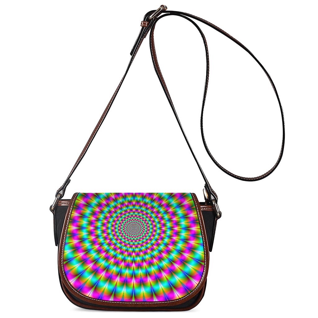 Psychedelic Rave Optical Illusion Saddle Bag