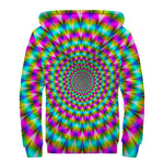 Psychedelic Rave Optical Illusion Sherpa Lined Zip Up Hoodie