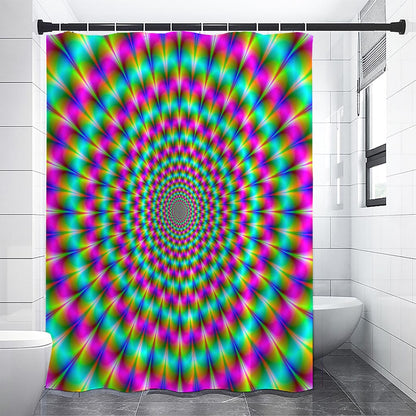 Psychedelic Rave Optical Illusion Shower Curtain