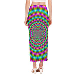 Psychedelic Rave Optical Illusion Side Slit Maxi Skirt
