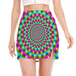 Psychedelic Rave Optical Illusion Side Slit Mini Skirt