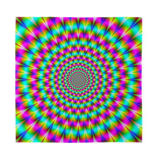 Psychedelic Rave Optical Illusion Silk Bandana