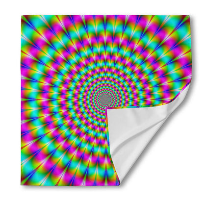 Psychedelic Rave Optical Illusion Silk Bandana