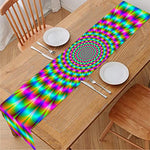 Psychedelic Rave Optical Illusion Table Runner