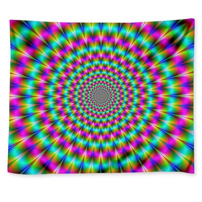 Psychedelic Rave Optical Illusion Tapestry