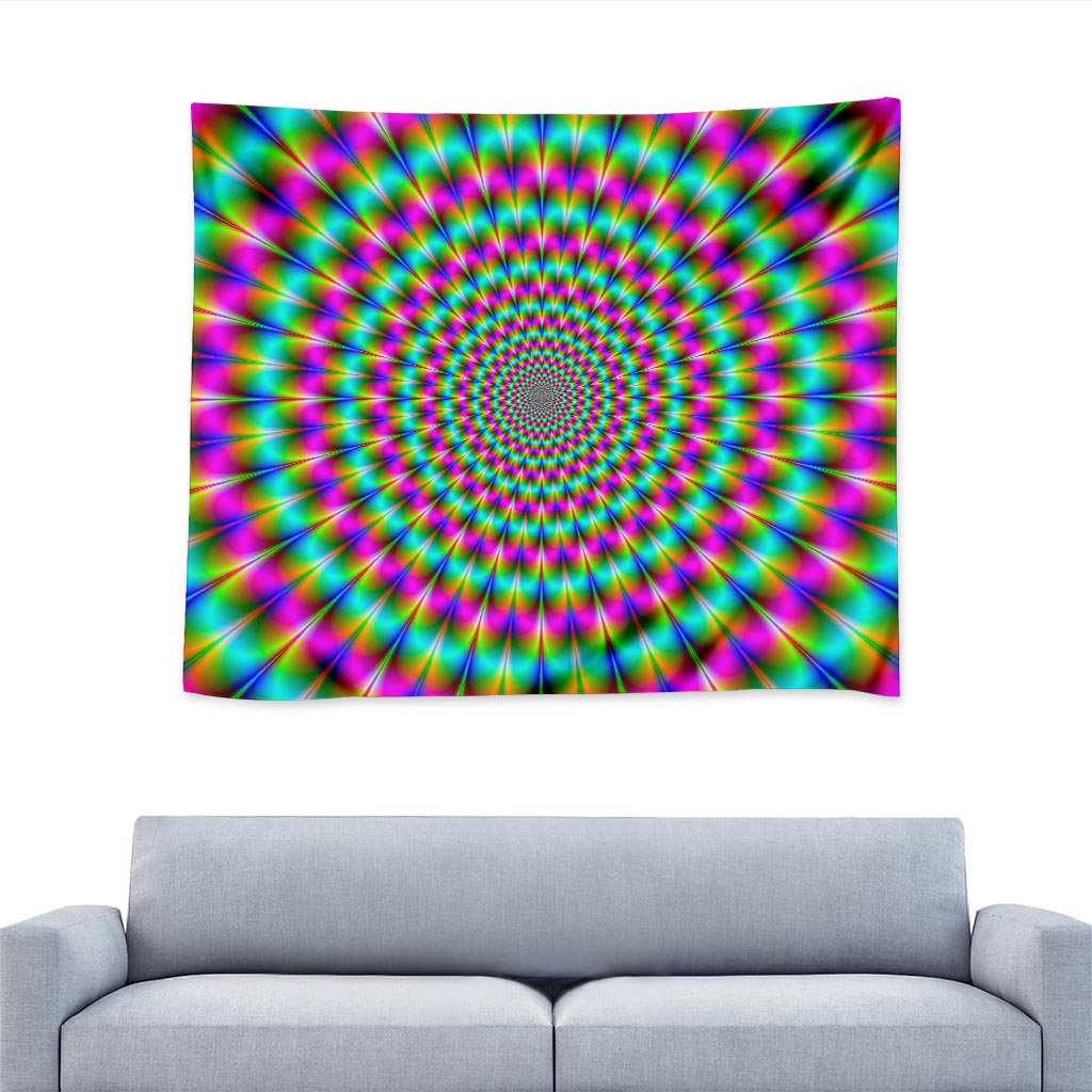 Psychedelic Rave Optical Illusion Tapestry