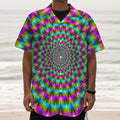 Psychedelic Rave Optical Illusion Textured Short Sleeve Shirt