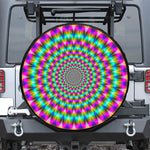Psychedelic Rave Optical Illusion Tire Cover