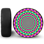 Psychedelic Rave Optical Illusion Tire Cover