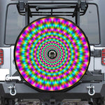 Psychedelic Rave Optical Illusion Tire Cover With Camera Hole