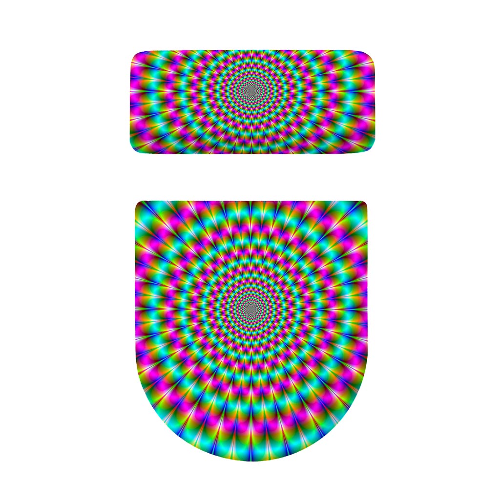 Psychedelic Rave Optical Illusion Toilet Lid And Tank Cover Set