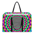 Psychedelic Rave Optical Illusion Utility Tote Bag