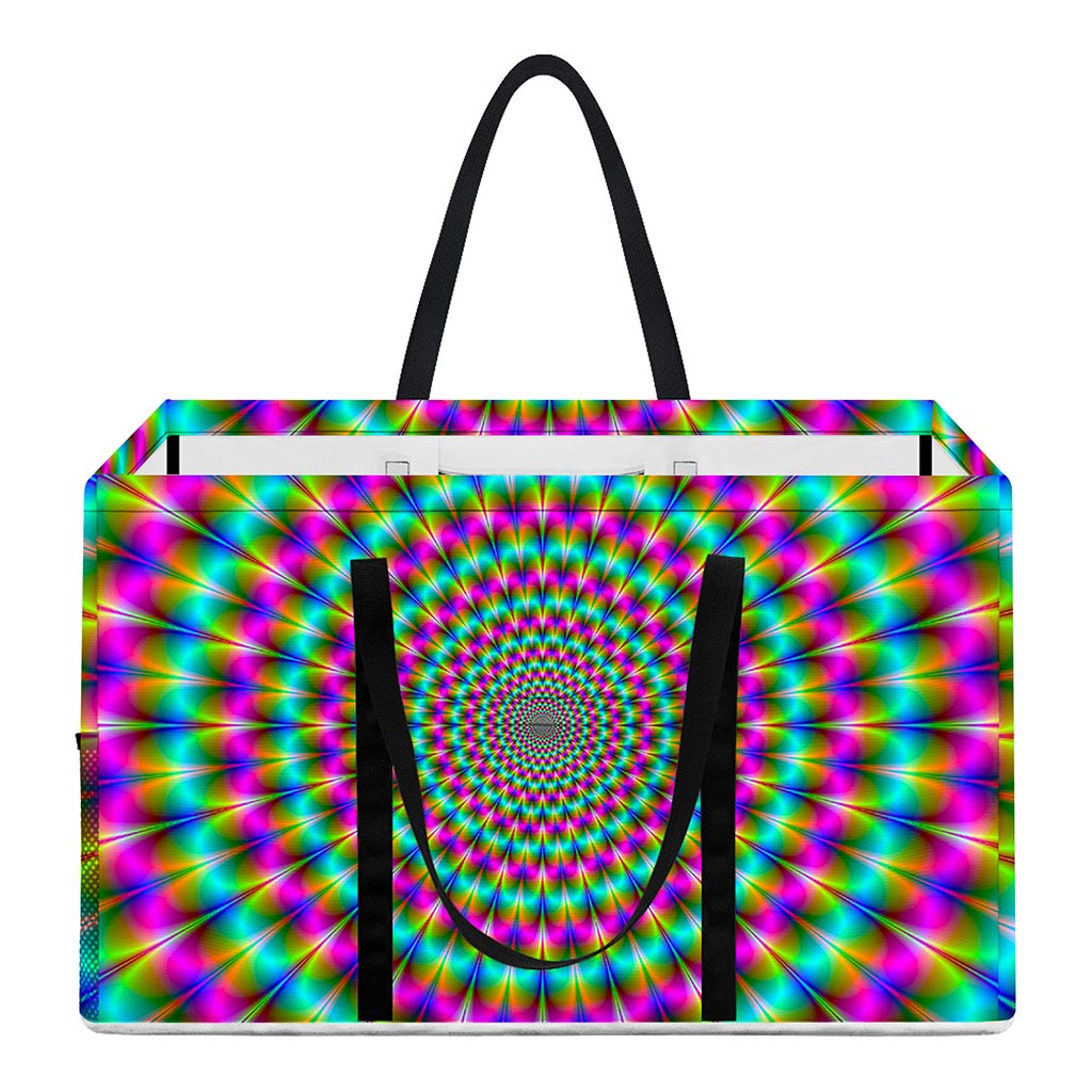 Psychedelic Rave Optical Illusion Utility Tote Bag