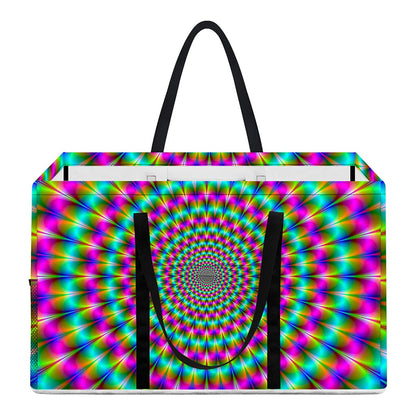 Psychedelic Rave Optical Illusion Utility Tote Bag