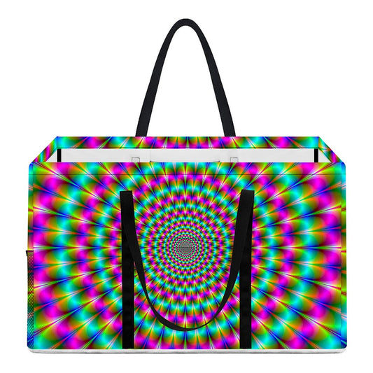 Psychedelic Rave Optical Illusion Utility Tote Bag