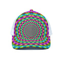 Psychedelic Rave Optical Illusion White Mesh Trucker Hat