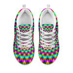 Psychedelic Rave Optical Illusion White Running Shoes