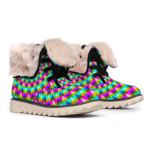 Psychedelic Rave Optical Illusion Winter Boots