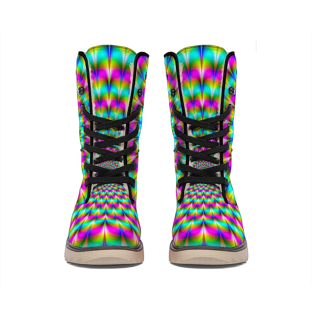 Psychedelic Rave Optical Illusion Winter Boots