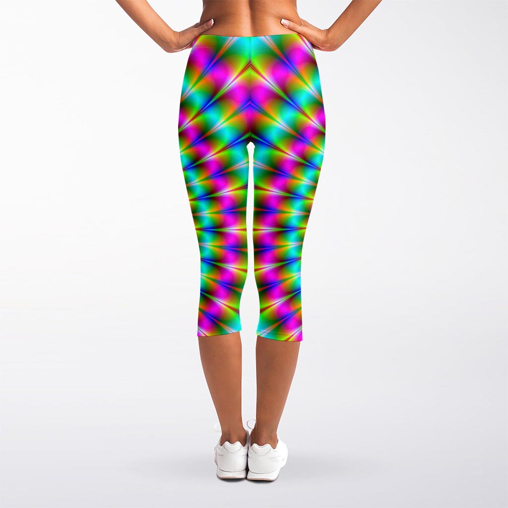 Psychedelic Rave Optical Illusion Women's Capri Leggings