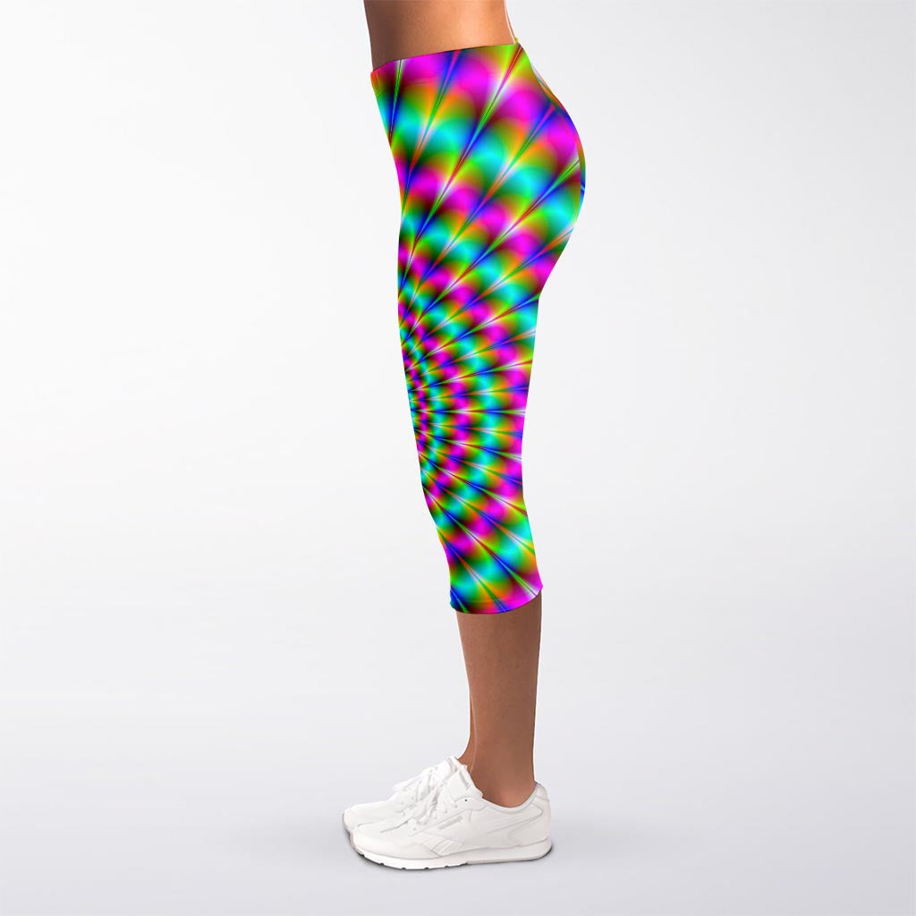 Psychedelic Rave Optical Illusion Women's Capri Leggings