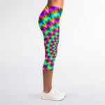 Psychedelic Rave Optical Illusion Women's Capri Leggings