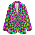 Psychedelic Rave Optical Illusion Women's Cotton Blazer