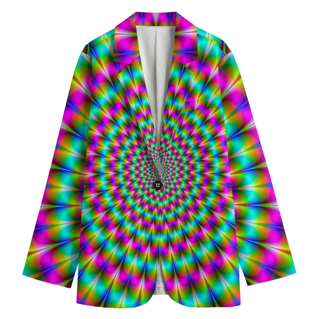 Psychedelic Rave Optical Illusion Women's Cotton Blazer