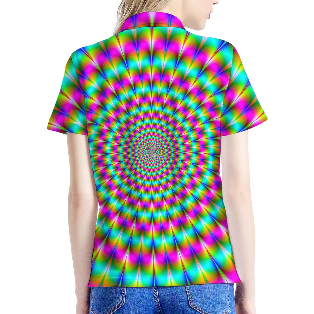 Psychedelic Rave Optical Illusion Women's Polo Shirt