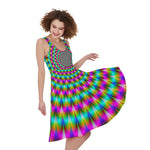 Psychedelic Rave Optical Illusion Women's Sleeveless Dress