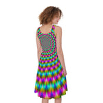 Psychedelic Rave Optical Illusion Women's Sleeveless Dress