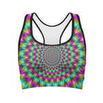Psychedelic Rave Optical Illusion Women's Sports Bra