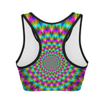 Psychedelic Rave Optical Illusion Women's Sports Bra