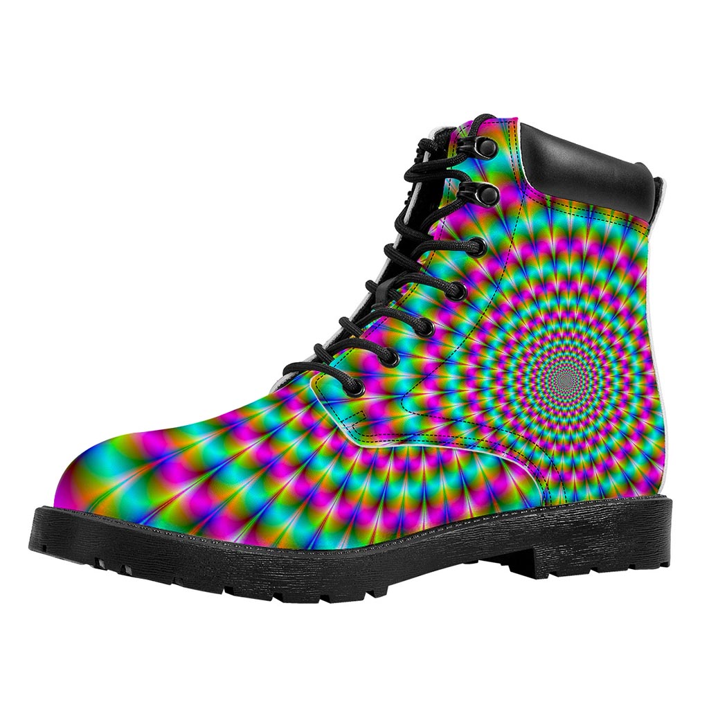 Psychedelic Rave Optical Illusion Work Boots