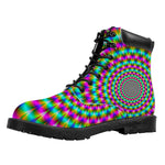 Psychedelic Rave Optical Illusion Work Boots